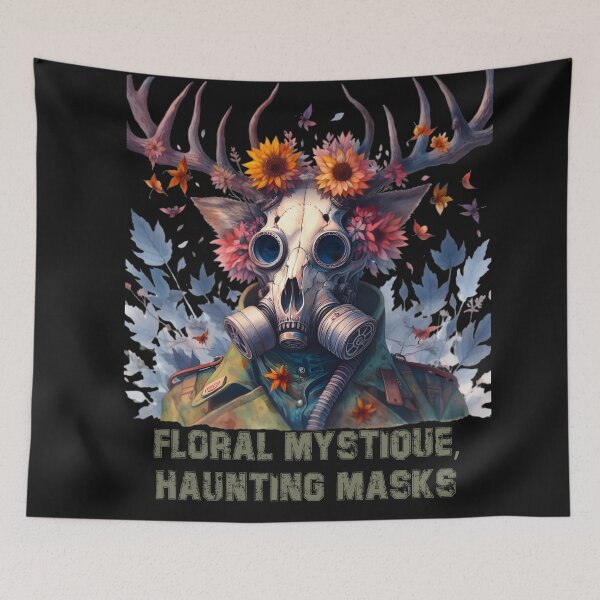 Item preview, Avian Flora Gas Mask Art: Surreal Horror Scene designed and sold by RebeccaRe.
