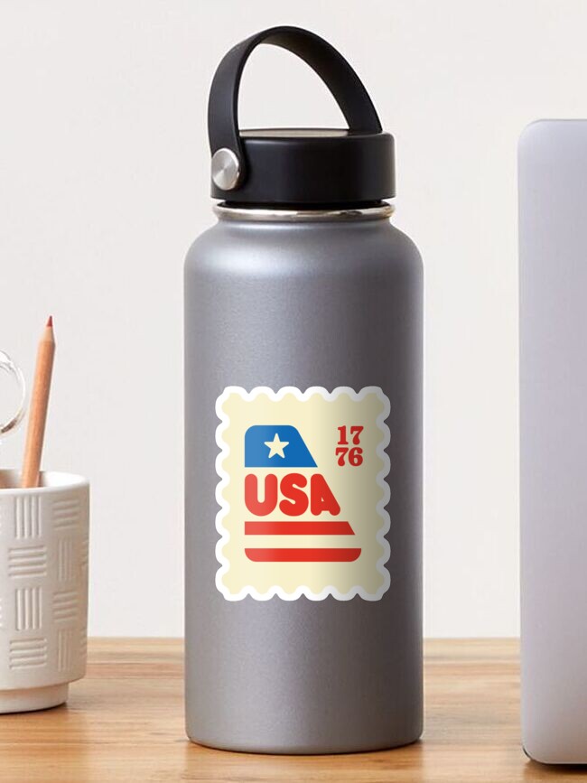 Thumbnail 1 of 3, Sticker, USA Retro Postage Stamp designed and sold by Aeronautdesign.