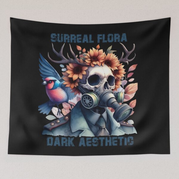 Item preview, Avian Flora Gas Mask Art: Surreal Horror Scene designed and sold by RebeccaRe.