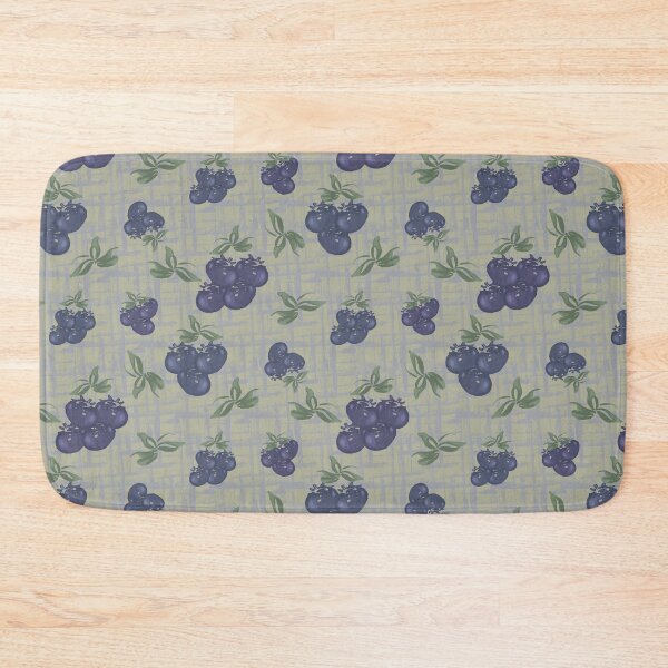 Item preview, Blueberries on weave basket texture background in green designed and sold by JasmineGDesigns.