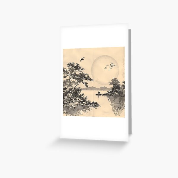 Item preview, Tranquility in Ink: Japanese Landscape designed and sold by vetustestudi.