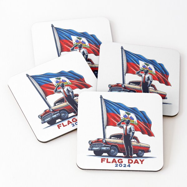 Item preview, 2024 Haitian Flag Day - Patriotic Salute and Vintage Car Design designed and sold by monetdesignsred.