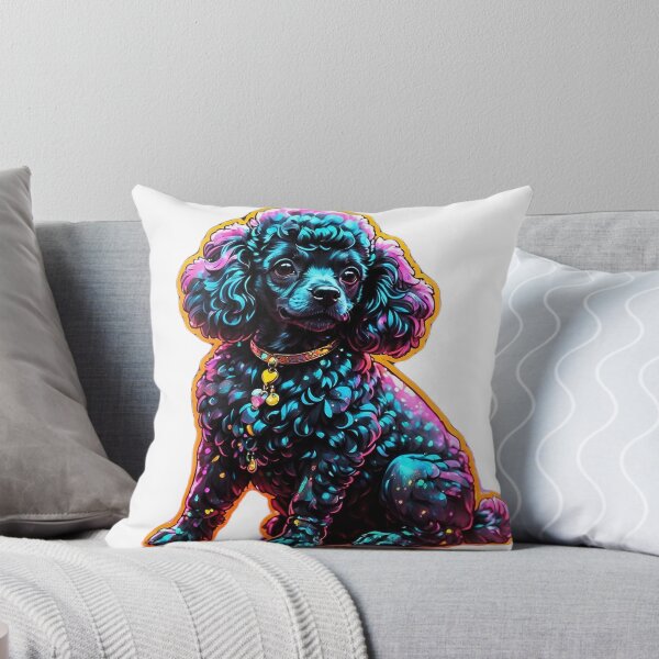 Aperçu de l'œuvre Caniche noir moelleux mignon créée et vendue par LevCreates.