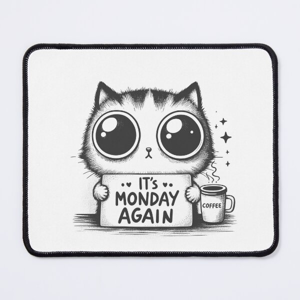 Item preview, cat with a cup of coffee designed and sold by Mike Kiev art.