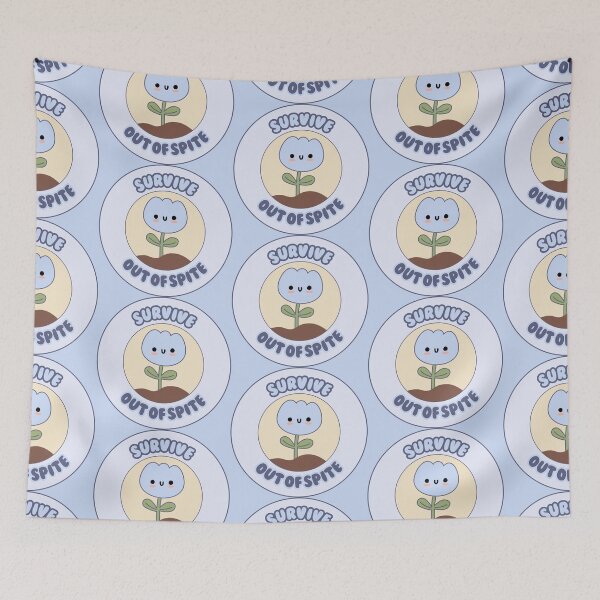 Item preview, Survive Out Of Spite Flower (Light Blue) designed and sold by izzygrace04.