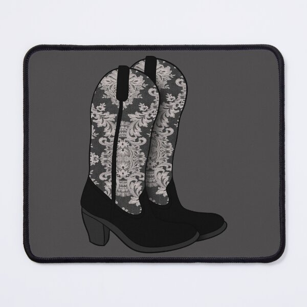 Item preview, Black Leather and Lace Cowgirl Boots designed and sold by CheriesArt.
