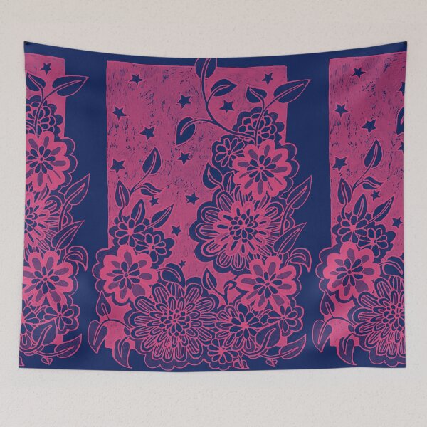 Item preview, Blue Pink Flowers And Leaves designed and sold by Fransyn.