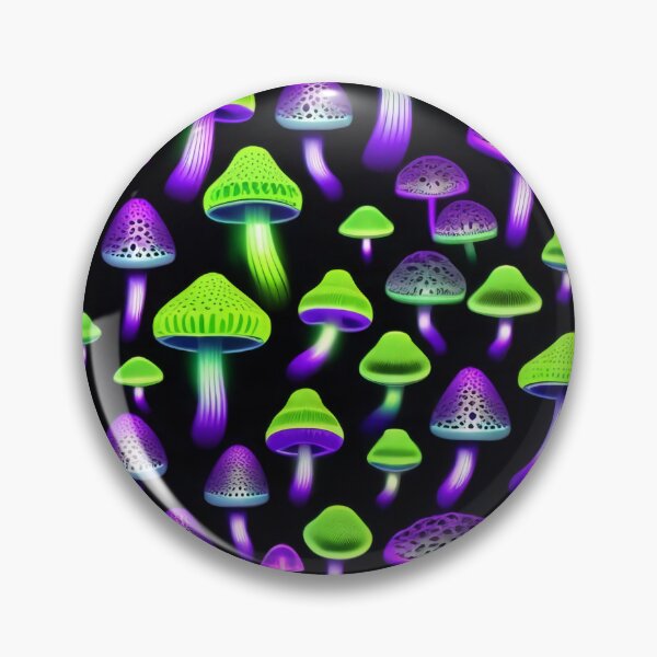 Item preview, Bioluminescent Psychedelic Mushroom Glow in the Dark Pattern designed and sold by DreamCraze.