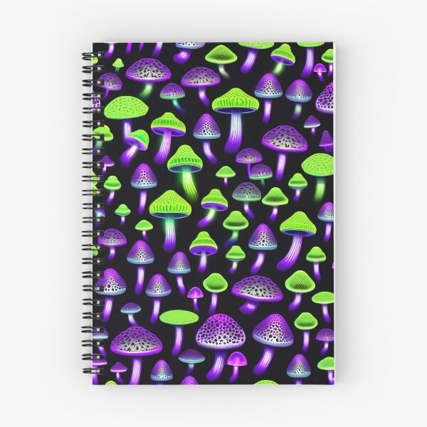 Item preview, Bioluminescent Psychedelic Mushroom Glow in the Dark Pattern designed and sold by DreamCraze.