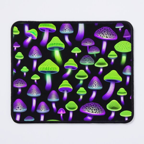 Item preview, Bioluminescent Psychedelic Mushroom Glow in the Dark Pattern designed and sold by DreamCraze.