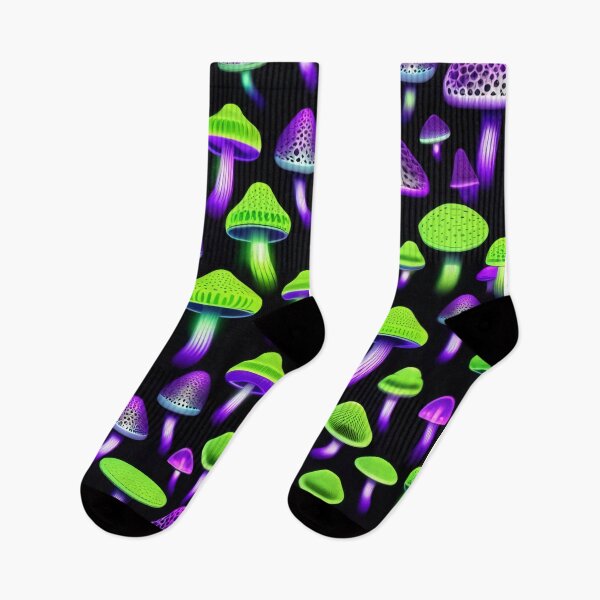 Item preview, Bioluminescent Psychedelic Mushroom Glow in the Dark Pattern designed and sold by DreamCraze.