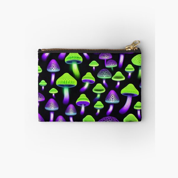 Item preview, Bioluminescent Psychedelic Mushroom Glow in the Dark Pattern designed and sold by DreamCraze.