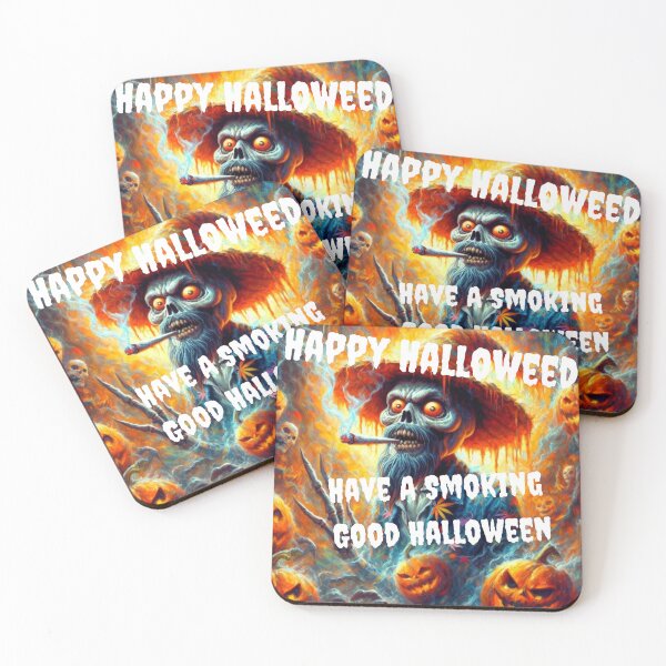 Item preview, Happy Halloweed- A Smokers Halloween Have a Smoking Good Time Zombie Pop Art Impressionism  designed and sold by Wolvescreate.