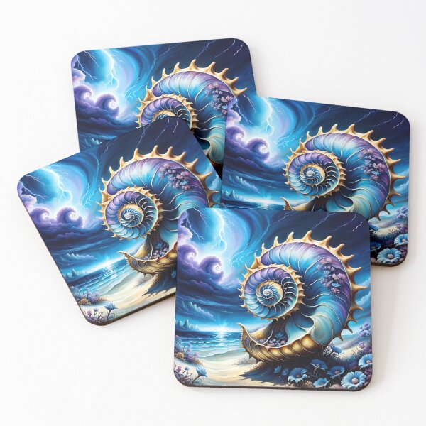 Item preview, Nautilus and Blooms designed and sold by Bright-Moonrise.