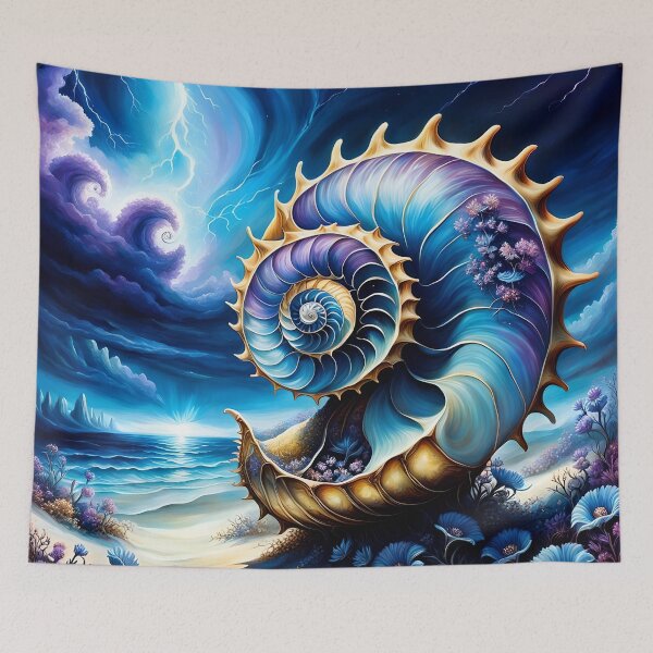 Item preview, Nautilus and Blooms designed and sold by Bright-Moonrise.