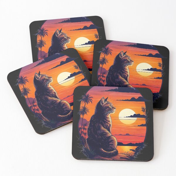 Item preview, Sunset cat designed and sold by Marginalia Workshop.