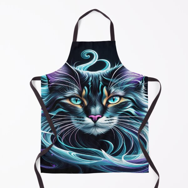 Item preview, Abstract Beautiful Cat in Neon Colors designed and sold by PixelCraftDSG.