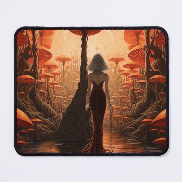 Item preview, Art Nouveau Mushroom Art, Soma Diety, Mushroom Goddess, designed and sold by Art.Fusion.Studio.