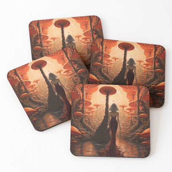 Item preview,  Art Nouveau Mushroom Art, Soma Diety, Mushroom Goddess,  designed and sold by Art.Fusion.Studio.
