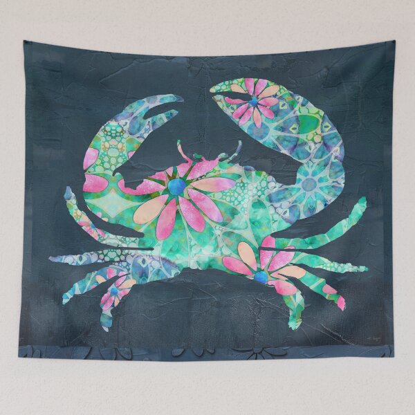 Item preview, Dancing Daisies Crab Art 1 Beachy Beach Art designed and sold by Sharon Cummings Art.