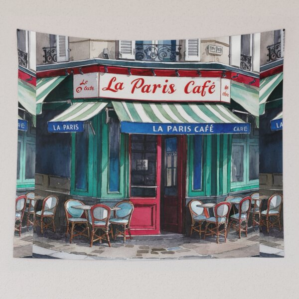 Item preview, Paris Cafe Watercolor Illustration … By Carraann designed and sold by CARRAANN.