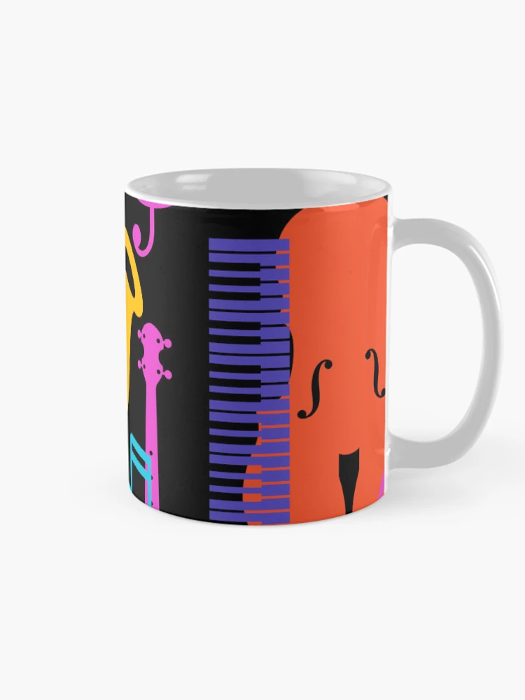 Thumbnail 3 of 6, Coffee Mug, Musical Instruments In Fun Color designed and sold by BrightrDayMusicArt.