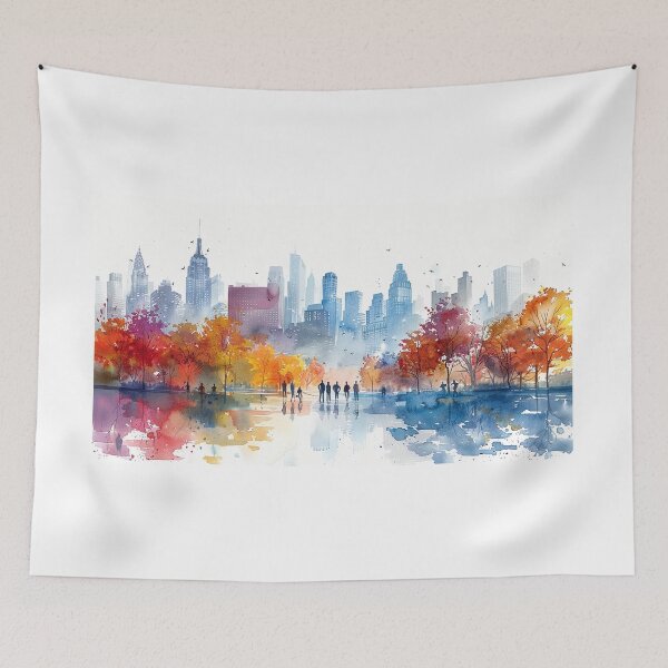 Item preview, Morning Run & Walk Scene | Hand-Painted Art Print designed and sold by Mr-whiteBG.