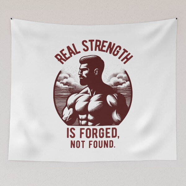 Item preview, Real strength is forged, not found. - sunset red designed and sold by Weknes.