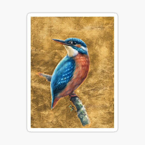 Kingfisher in Gold Sticker