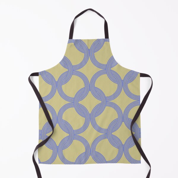 Item preview, Blue geometric pattern on yellow background designed and sold by pmdcreations.