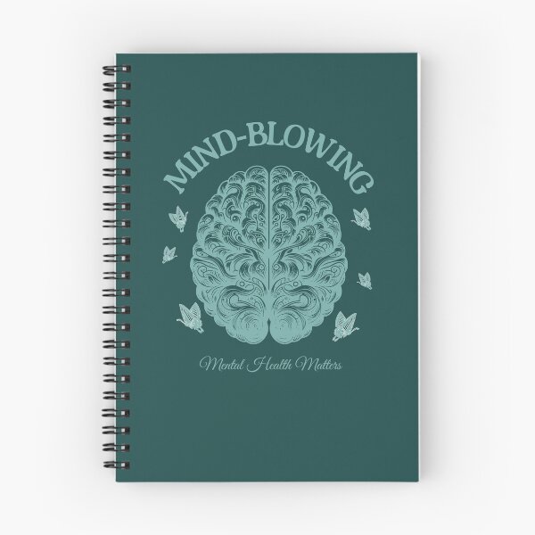 Item preview, Mind Blowing, Brain mental health psychology, pink flowers,  anatomy watercolor art designed and sold by Collagedream.