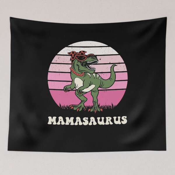 Item preview, Mamasaurus Funny Dinosaur on Pink Colors Retro Sunset  designed and sold by Savchuk-Vova.