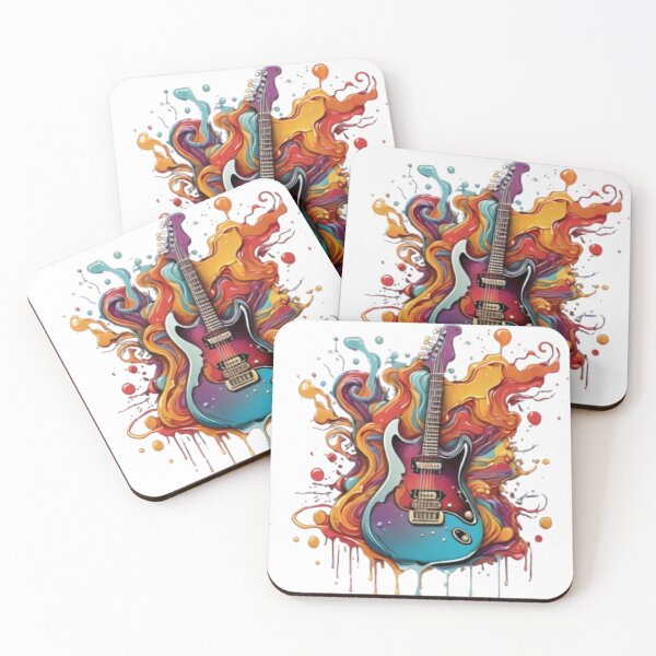 Item preview, Guitar with flowing rainbow colors designed and sold by luna--design.