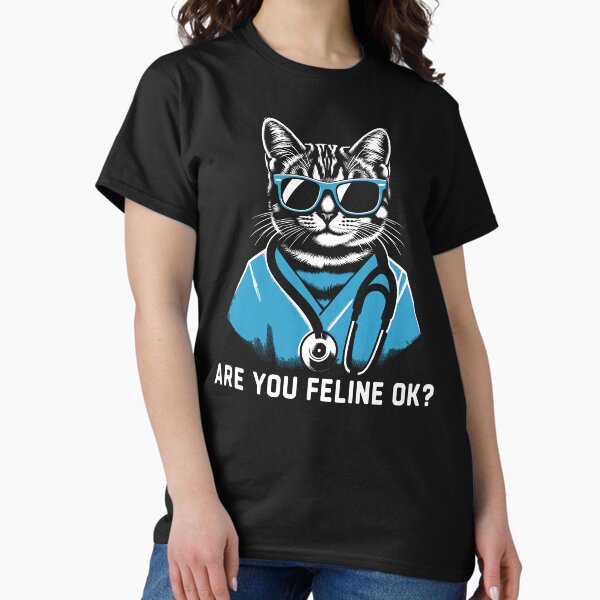 Item preview, Are You Feline OK? Retro Cat Nurse Gifts Nurse Week Gifts Funny Nurse designed and sold by KsuAnn.