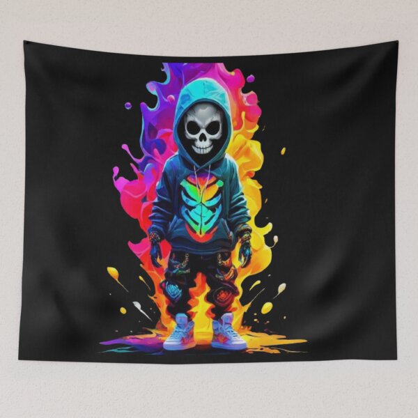 Item preview, Flowing rainbow colors and skeleton designed and sold by luna--design.