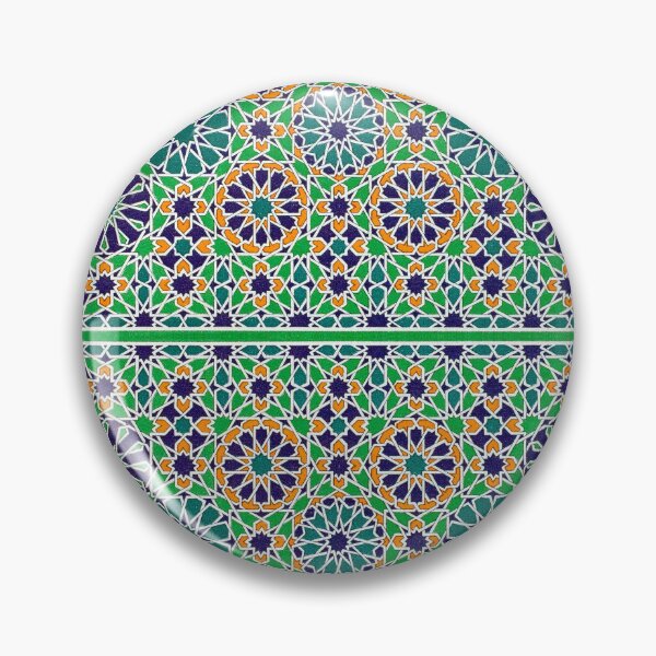 Item preview, Green Blue Orange North Africa Morocco Patterm 1800s French designed and sold by RocketshipRetro.