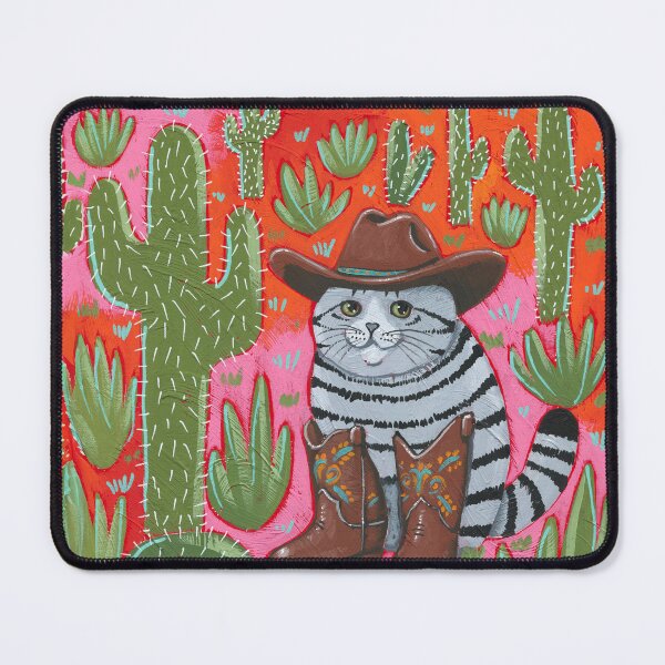Item preview, Chonky Cowboi Cat designed and sold by KilkennyCat Art.
