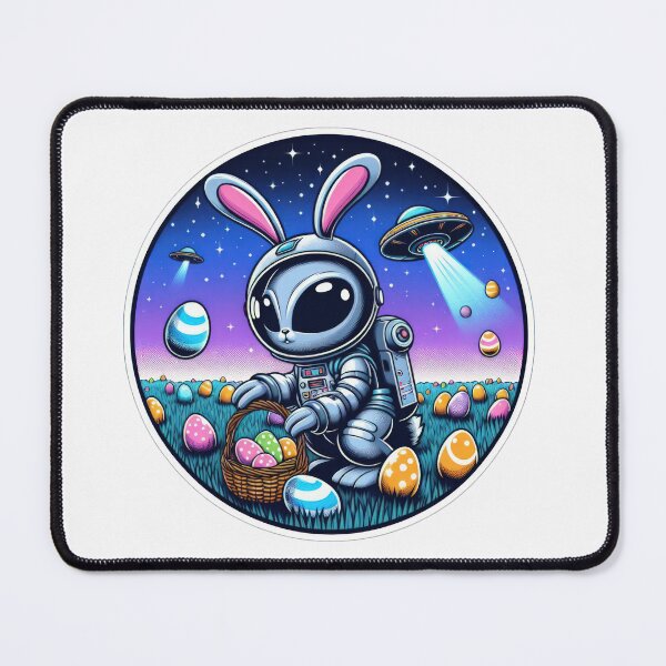 Item preview, ufo rabbit and colorful easter eggs  Easter Funny animals designed and sold by Expressions-Sel.