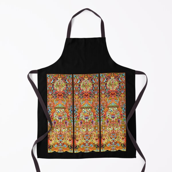 Item preview, Red Orange Black European Pattern 17th Century French designed and sold by RocketshipRetro.