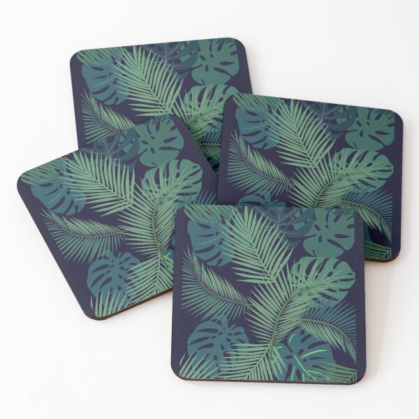 Item preview, modern tropical dark palm leaf pattern navy  designed and sold by cheekylorns.