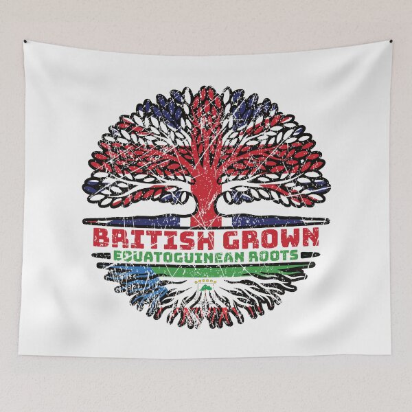 Item preview, Equatorial Guinea Equatoguinean British UK Tree Roots Flag designed and sold by FlagX.