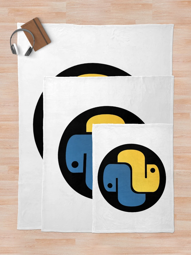 Aperçu 5 sur 6. Plaid avec l'œuvre Cercle Python - Logo Python créée et vendue par Redstrawberry13.