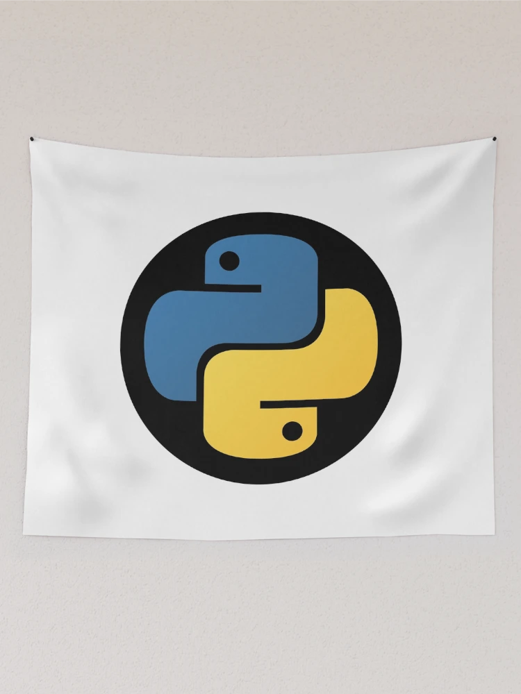 Thumbnail 2 of 3, Tapestry, Python Circle - Python Logo designed and sold by Redstrawberry13.