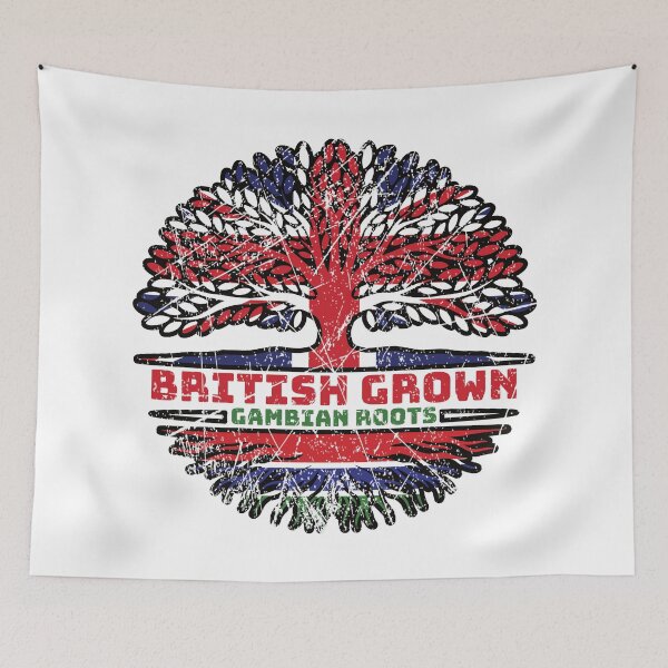 Item preview, Gambia Gambian Uk United Kingdom British Tree Roots Flag designed and sold by FlagX.