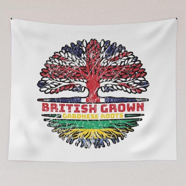 Item preview, Gabon Gabonese British UK Tree Roots Flag designed and sold by FlagX.