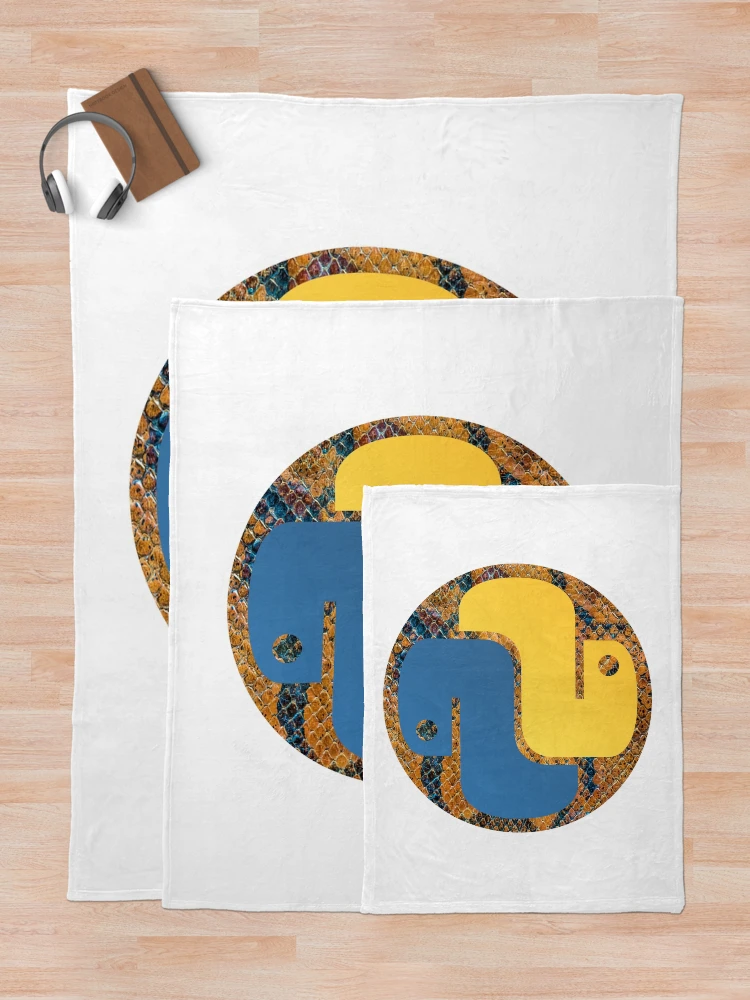 Aperçu 5 sur 6. Plaid avec l'œuvre Logo Peau Python - Logo Python créée et vendue par Redstrawberry13.