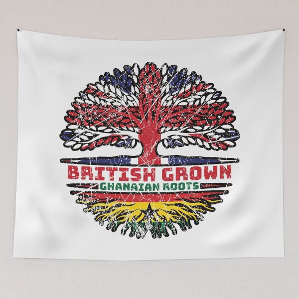Item preview, Ghana Ghanaian Uk United Kingdom British Tree Roots Flag designed and sold by FlagX.