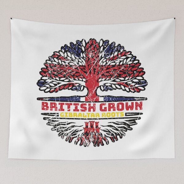 Item preview, Gibraltar Gibraltarian Uk United Kingdom British Tree Roots Flag designed and sold by FlagX.