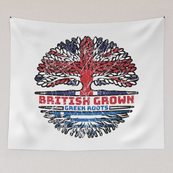 Item preview, Greece Greek Uk United Kingdom British Tree Roots Flag designed and sold by FlagX.