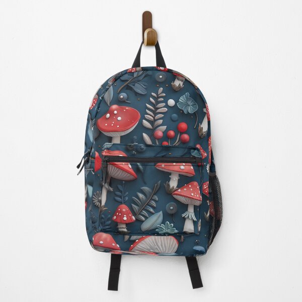Item preview, Red amanita muscaria mushrooms 3d effect pattern - goblincore aesthetic designed and sold by Fantasy Cache.